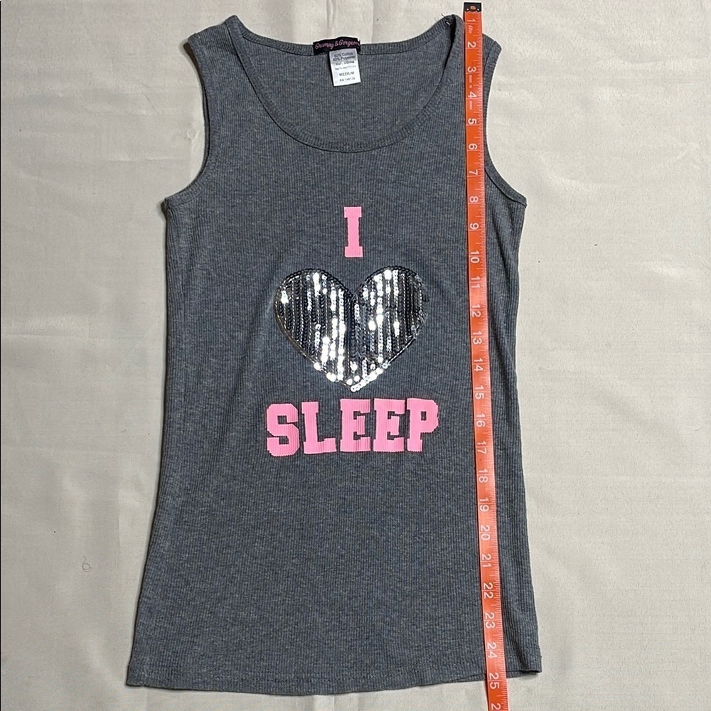 GRUMPY & GORGEOUS Gray Sleeveless Top with Pink and Black Accents - Picture 5 of 8